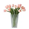 Decoratieve bloemen 15 stcs 34 cm pu real touch tulip kunstmatige bloemboeket voor bruiloft kerstjaar feest home tuin decor nep