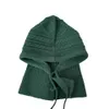 Stickad balaclava hatt vinter varmt förtjockar imitation kashmir halsduk set vridning stickad onepiece nack pullover cap kvinnors huvhattar 231221
