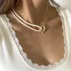 Pendant Necklaces 2023 Vintage Unique Imitation Pearl Chain Necklace For Women Wedding Steampunk Gothic Multilayer Clavicle Choker Jewelry