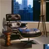 Móveis de sala Eames Cowe Pu dermis girar rolamento chaise lounge nórdico single designer cadeira de sofá simples lazer moderno gota d dhbhk