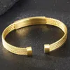 Bangle Gold Plated Brushed Stainless Steel 8MM Width 4 Row Wire Chain Men's Cuff Open Bracelet For Men Birthday Jewelry Gifts