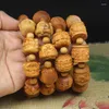 Strand S Arborvitae Sandalwood Grave Maitreya Four Sided Buddha Men Women Prayer Necklace Natural Wooden Beads Meditation