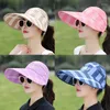 Wide Brim Hats Women Summer Outdoor Sun Adjustable Big Heads Cap Beach Sun-protection Girls Holiday UV Protection Hat