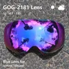 Coozz 2181 lente de substituição magnética para óculos de esqui anti-fog uv400 Óculos de esqui esféricos lentes de snowboard goglesonly 231221