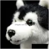 Gefüllte Plüschtiere 25 cm Siberian Husky Hundespielzeug mit braun/ blauen Augen lebensechter Alaskan Malamute Animal Toys Weihnachtsgeschenke 201212 DHFSQ
