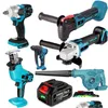 Power Tool Sets Brushless Electric Pollection Wrench/Angle Grinder/Hammer/Electric Blower/Recdercating Chain Saw Series Bare Tools Drop DH41D