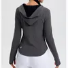 Al Yoga Hoodies Ribbed Corset Full Zip Jacket Long-Sleeve Hooded Jackets Slim-Fit Hip-Length Sweatshirts Seamless Cable Sticks Jogger Sweattops With Thumb Holes