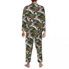 Pyjamas à imprimé pour hommes pour hommes Christmas de Noël Male Salle de nuit printemps 2 pièces Loose Oversize Custom Sett