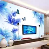 배경 화면 Wellyu Custom Po Wallpaper 3D 벽화 꿈의 블루 나비 거실 침실 TV 배경 벽지 Papel de Parede