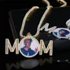 Regalo per la festa della mamma Mom Custom PO Memoria collana Pendant Gold Silver placcato con corda Tennis Chain216f