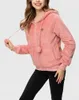 Damesjacks modespark volledige zip polaire poolhooded jas lichtgewicht sweatshirt met lange mouwen wazig warme jas super zacht met zakken met zakken