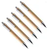 150pcs all'ingrosso al teatro di bambù Penna a sfera in legno 1,0 mm Blu Black Ink Office Writing Stationery Gift Business Signature Penne