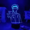 Night Lights Anime Figure Steins Gate Rintarou Okabe 3D Lamp Neon للمنزل LED Kids Bedroom Decor Manga Desk274J