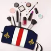 Sacchetti cosmetici Fashion France bandiera da viaggio per viaggi da toeletta da bagno Donne giglio Flower Makeup Beauty Storage Kit Dopp