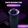 Umidificadores USB Umidificador de ar de carro com luz colorida Auto Onboard Start-Stop Nevoeiro Pesado Mini Aromaterapia Difusor Fragrância Humidificador