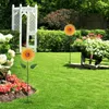 Decorazioni da giardino di alta qualità girasole a vento filatore vento spinner durevole fiore a fila bellissima paletto d'arte per esterni per prato