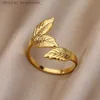 Anillos de banda Anillos de acero inoxidable 316L para mujer Anillo geométrico chapado en oro vintage Mujer Hombre Accesorios de joyería de lujo Envío gratis 231222