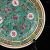 Flaskor kinesiska tidiga insamling keramiska famille rose wanshou wujiang mönsterplatta