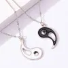 Pendant Necklaces Yin And Yang Tai Chi Enamel Necklace A Set For Couple Lovers Friends Birthdat Party Jewelry Gift