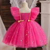 Robes de fille paillettes filles robes ébouriffes élégantes pour les enfants en bas âge robe princesse d'anniversaire 1 à 5 ans