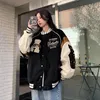 Deeptown Vintage Bomber Jacket Женщины Harajuku университетские бейсбольные куртки корейская модная форма негабаритная уличная одежда Y2K 231221