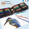 H B 72120 Colors Oily Colored Pencil Set Art Student Sketching Painting Graffiti Metal Morandi Maca Series Blended Supplies 231221