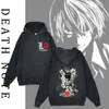 Anime Death Note Hoodies Light Yagami Graphic Printed Acid Washed Sweatshirts Vintage Haruku Streetwear Unisex Loose Pullover