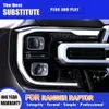 For Ford Ranger Raptor LED Headlight 22-23 High Beam Angel Eye Projector Lens DRL Daytime Running Light Streamer Turn Signal Indicator