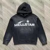 Vintage Make Old Hellstar Bluie 23ss Fall Winter Classic Flame Letter Drukuj mężczyźni Pullover Hellstar Hooded Sportswears 231221