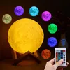 LED Moon Light Fernbedienung USB Urlaub Schlaf wiederaufladbar kreativer Traumtisch Nachtlampe Bunt Touch Decor Schlafzimmer Geschenk241d