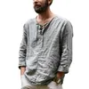 Men's T Shirts Men Spring T-shirt Casual O-neck Solid Color Vintage Drawstring Daily Wear Loose Long Sleeves Summer Top Clothes