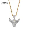 Jinao Fashion Zircão cúbico Gelo colar de cadeia Bull Demon King Pingente Pingente Hip Hop Jóias Declaração de Colar Bling Presente para Man J291D