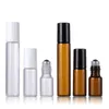 3ML 5ML 10ML Transparent Amber Roll On Glass Bottle Empty Roller Bottles For Essential Oils Packaging Ewpkt