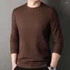 Camisetas masculinas de caneca longa de pêlos compridos mola de mola outono de cor sólida de cor sólida casual tops simples moda lotos belos pulôveres masculinos