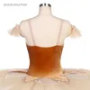 Bühnenverschleiß Kürbis brauner Ballett Pfannkuchen Tutu für Erwachsene Mädchen Ballerina Tanzwettbewerb Kostüm vor professionales Kleid BLL135