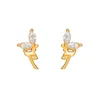 Stud Earrings Fashion Delicate Cubic Zircon Cute Female Star Cross Bird Crown Love Heart Earring For Women Wedding Gift Jewelry