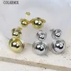 Stud 5 Par Metallic Ball Shape Earrings Chunky Jewelry Gift 18K Gold Plated Earring Female Smycken 30630 231222