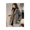Womens Wool Blends Coat Women Winter Jacket 2023 Fashion Lapel Long Sleeve Pockets Loose Warm Trench Coats For Clothing Tops 231116 Dr Dhxgw