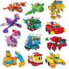 Akcja Figurki Zabawki Najnowsze ABS Min Deformacja Gogo Dino Figures Rex Transformacja samolotów samochodowych Żurawie Dinozaur Dinosaur For Kidsl231222