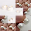 スタッド12-14mm Mabe White Baroque Pearl 18K Gold Earrings Classic Ma Bei Personality Gorgeous Delice 230729ドロップ配信DH03N