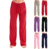 Pantalon de femme couleurs de couleur unie à la maison décontractée la maison longue femme de yoga sueur femme sexy avec des poches