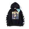 Hoodie Designer Mens Fashion Mona Lisa Finger Print Ow Hooded Sweatshirt överdimensionerad WRRA T90O T90O Q99Z 86RZ