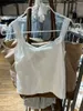 Tank da donna Brace da moda da donna 2023 Ladies Casual comodo con scollo a V Pure Cotton Knitting White Crop Tops for Tank