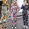 Damesgeul Lagen Outdoor Cotton Coat Set Casual Short Down Winter Pants