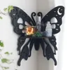 Regali per San Valentino Mensola in legno a forma di farfalla di loto Espositore ad angolo Shees Portaoggetti in pietra di cristallo Portacandele Decorazione artigianale da parete YFA1876