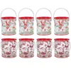 Bouteilles de rangement Emballage alimentaire Canister les friandises de Noël seau vide Candy Tin Popcorn Box Party Favors Jar Gift Handle Handle