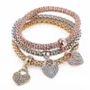 Vendre des modes belles personnalité Personnalités en trois couleurs chaîne de maïs Stretch Diamond Loam Love Heart Bracelet HJ174299K