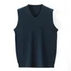 Mäns västar 2023 Wool Vest Men's Sweaters Jacquard Business Casual Pullover V-Tank Top Dad's tröja