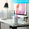 Humidificateurs Mini humidificateur coloré et diffuseur d'aromathérapie - Utilisation à la maison et en voiture - Alimenté par USB - Humidificateur à lumières rotatives multicolores