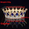 Queen King Tiaras and Crowns Bridal Women Rose Gold Color Crystal Headpiece Diadeem Bruid Huwelijk Haar Sieraden Accessoires H0827276D